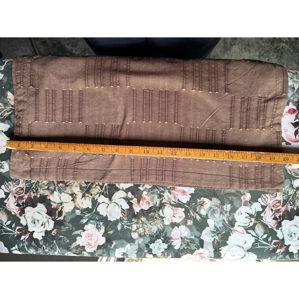 Dansk Full Queen Duvet Cover & 2 Shams Cocoa Brown Cotton Textured Grid VTG